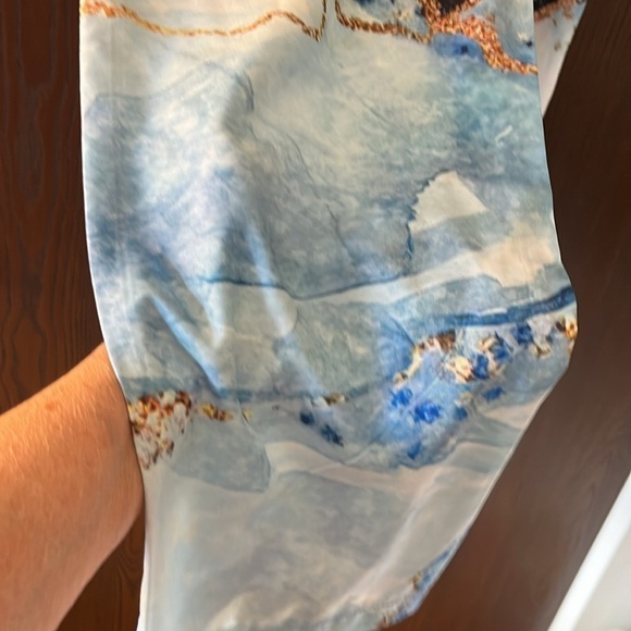 Misslook polyester blue and gold pull-on lounging pants. Size Small NWOT - Picture 6 of 8